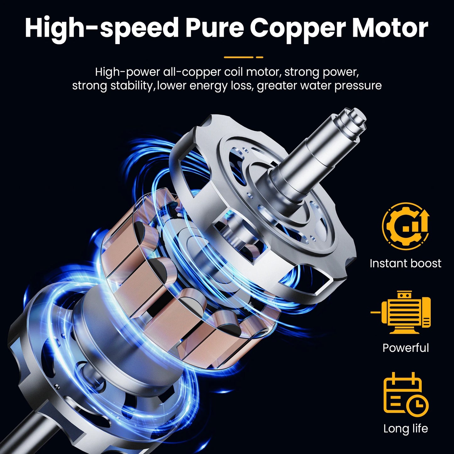 Nettoyeur Haute Pression Sans Fil 50 Bar – Pistolet Pulvérisateur Portable pour Voiture, Terrasse & Jardin (Batterie 21V)