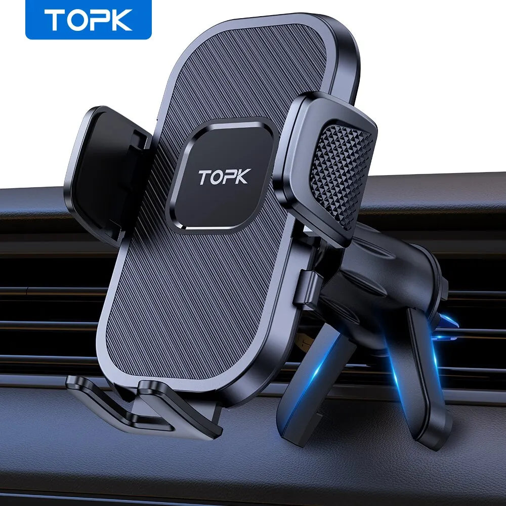 Support Voiture TOPK – Porte-Téléphone Universel Gravité (Pare-brise & Aération)
