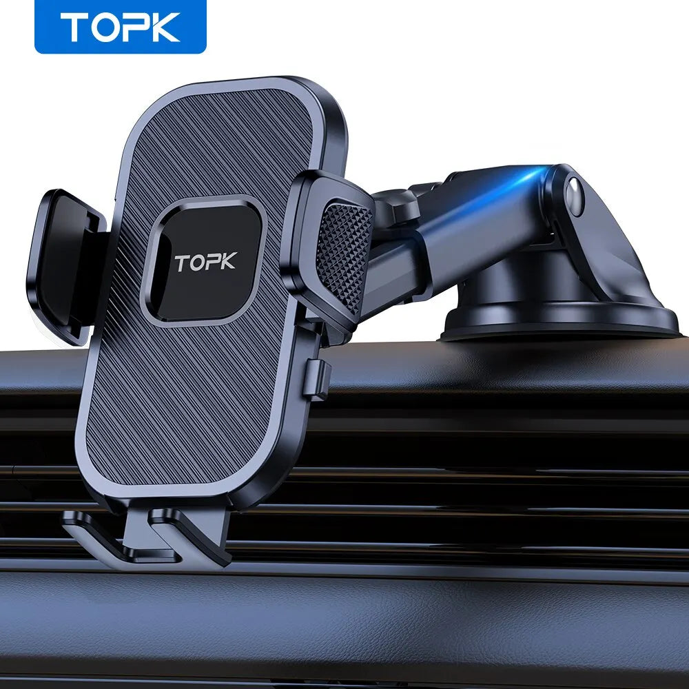 Support Voiture TOPK – Porte-Téléphone Universel Gravité (Pare-brise & Aération)