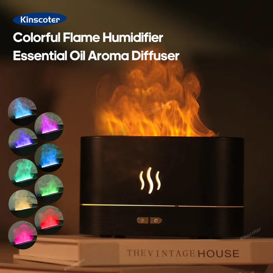 Diffuseur d’Arômes à Effet Flamme | Humidificateur LED Ultrasonique – Relaxation & Décoration
