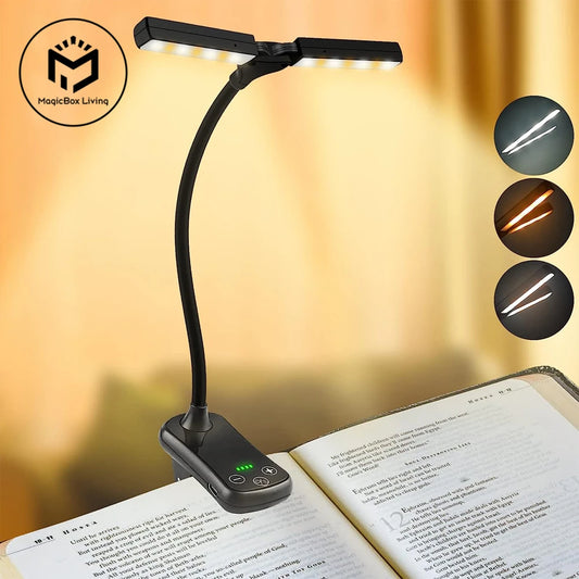 Lampe de Lecture LED 14 Lumières – Rechargeable USB, Clip & 3 Modes