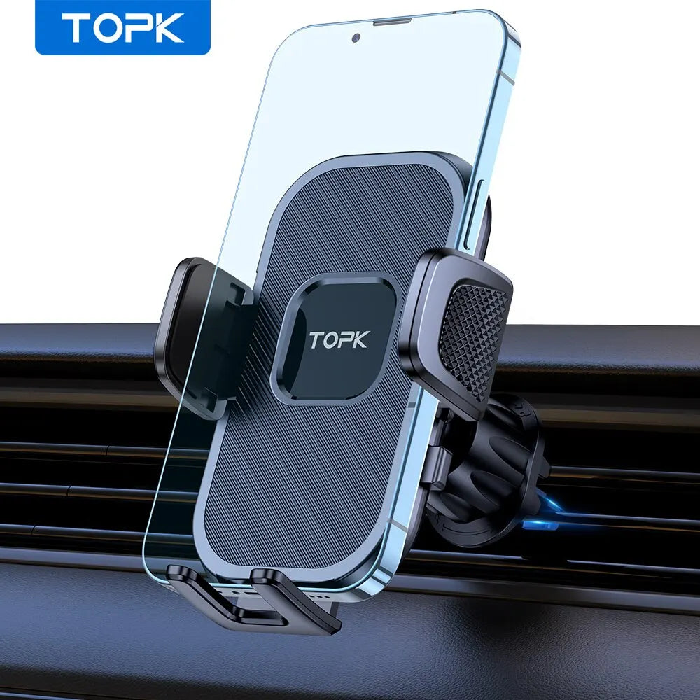 Support Voiture TOPK – Porte-Téléphone Universel Gravité (Pare-brise & Aération)