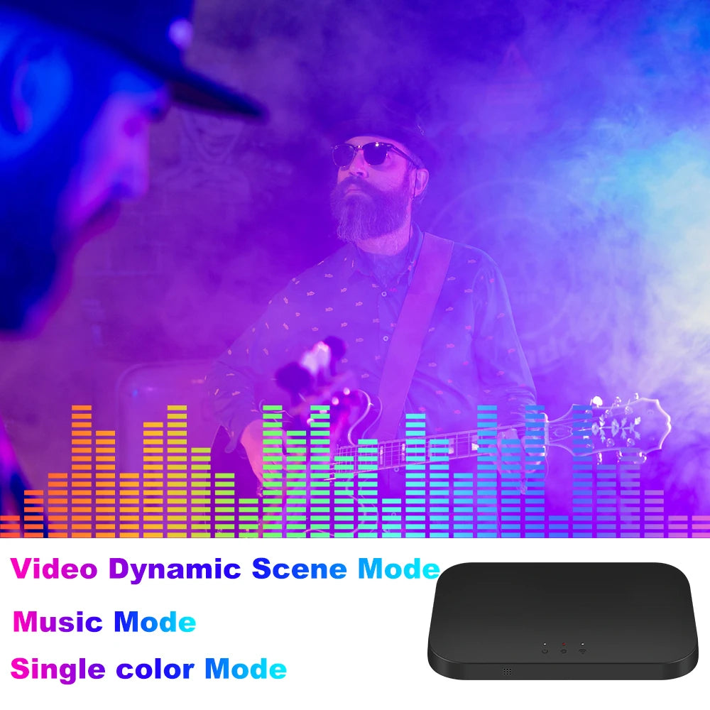 Ambilight TV LED HDMI 2.1 – Kit Rétroéclairage Intelligent 4K avec Box de Synchronisation – Contrôle WiFi, Alexa & Google Assistant