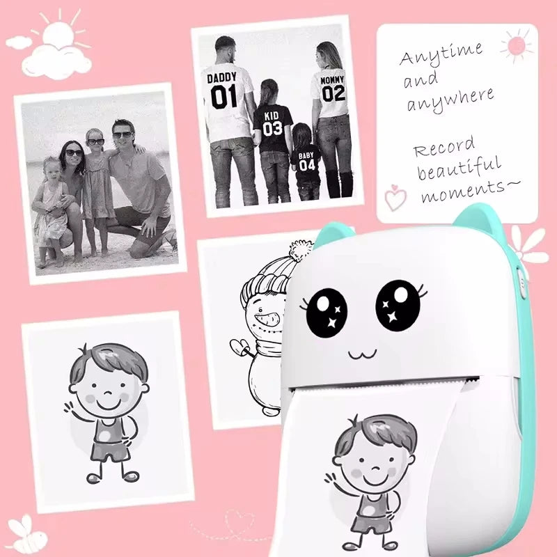 Mini Imprimante Portable Bluetooth – Photos & Étiquettes